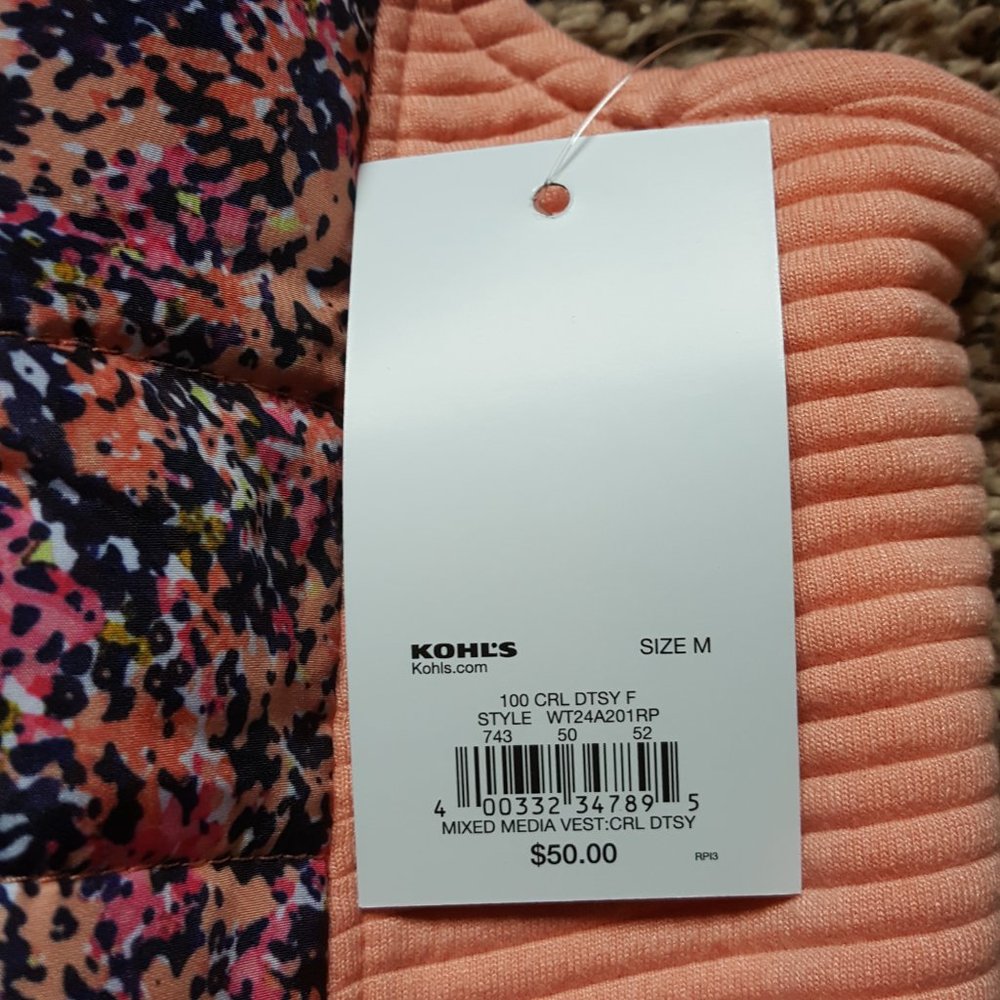 Pink Floral Vest= NWT - Picture 2 of 6